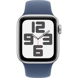 Apple Watch SE, Smartwatch silber, Polarstern, Aluminium, 40 mm, Sportarmband Denim M/L