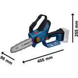 Bosch Akku-Astsäge GKE 18V-20 Prodessional solo, 18Volt, Kettensäge blau, ohne Akku und Ladegerät