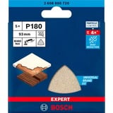 Bosch Professional Expert M480 Netzstruktur-Schleifblatt 93mm, K180 5 Stück, für Deltaschleifer