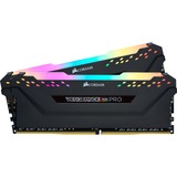 Corsair DIMM 16 GB DDR4-3600 (2x 8 GB) Dual-Kit, Arbeitsspeicher schwarz, CMW16GX4M2D3600C16, Vengeance RGB PRO, INTEL XMP