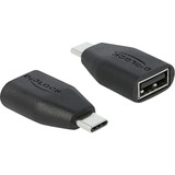 DeLOCK USB Adapter Datenblocker, USB-C Stecker > USB-A Buchse schwarz, nur Ladefunktion
