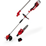 Einhell Akku-Multifunktionswerkzeug GE-LM 36/4in1 Li-Solo, 36Volt (2x18V), Rasentrimmer rot/schwarz, ohne Akku und Ladegerät, 4in1: Motorsense, Heckenschere, Hochentaster