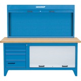 GEDORE Kombination Werkbank mit Schrank BR 1500 LH blau, Rückwand mit Vierkantlochung 10 x 38mm