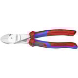KNIPEX Kraft-Seitenschneider 74 05 200, Schneid-Zange rot/blau, Länge 200mm, mit KNIPEXtend-Schnittstellen