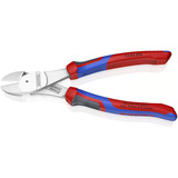 KNIPEX Kraft-Seitenschneider 74 05 200, Schneid-Zange rot/blau, Länge 200mm, mit KNIPEXtend-Schnittstellen