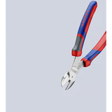 KNIPEX Kraft-Seitenschneider 74 05 200, Schneid-Zange rot/blau, Länge 200mm, mit KNIPEXtend-Schnittstellen