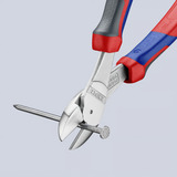 KNIPEX Kraft-Seitenschneider 74 05 200, Schneid-Zange rot/blau, Länge 200mm, mit KNIPEXtend-Schnittstellen