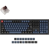 Keychron  V6, Gaming-Tastatur schwarz/blaugrau, DE-Layout, Keychron K Pro Brown, Hot-Swap, RGB