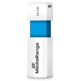 MediaRange Color Edition 64 GB, USB-Stick weiß/hellblau, USB-A 2.0