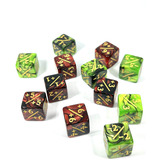 Pegasus Würfelset 2-Toned D6: Counter Dice +/-, 6 Red + 6 Green (12) 