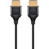 goobay Slim High-Speed-HDMI-Kabel mit Ethernet, 8K @ 60Hz schwarz, 0,5 Meter