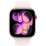 Apple Watch Series 11, Smartwatch roségold, Aluminium, 46 mm, Sportarmband blassrosa S/M