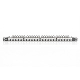 Digitus Modulares High Density Patch Panel, 24-Port, Rack Mount, geschirmt, Patchpanel schwarz, 0,5 HE, für Keystone-Module, mit Beschriftungsfeld