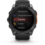 Garmin fēnix 8 - 51 mm, AMOLED, Smartwatch Schwarz/Schiefergrau, Silikon-Armband, Edelstahl
