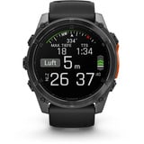 Garmin fēnix 8 - 51 mm, AMOLED, Smartwatch Schwarz/Schiefergrau, Silikon-Armband, Edelstahl