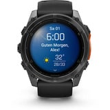 Garmin fēnix 8 - 51 mm, AMOLED, Smartwatch Schwarz/Schiefergrau, Silikon-Armband, Edelstahl