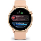 Garmin vívoactive 6, Smartwatch pink dawn/pink dawn metallic, 42 mm, Silikon-Armband
