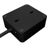 ICY BOX Steckdosenleiste IB-MPS2220B-CH, 2-fach, 3x USB schwarz, 1,9 Meter Kabel, Schalter