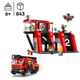 LEGO 60414 City Feuerwehrstation mit Drehleiterfahrzeug, Konstruktionsspielzeug 