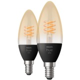 Philips HUE White E14, LED-Lampe Doppelpack, ersetzt 28 Watt, Filament