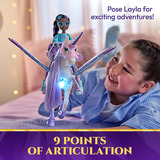 Spin Master Unicorn Academy - Edelsteinmagie Layla und Interaktives Einhorn Glacier , Spielfigur mit Licht und Sound