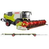 Wiking Claas Trion 720 Montana Convio 1080 und Transportwagen, Modellfahrzeug 