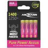 Ansmann Pure Power Li-Ion Akku Micro AAA rosa/gelb