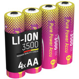 Ansmann Pure Power Li-Ion Akku Micro AAA rosa/gelb