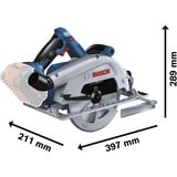 Bosch PRO Akku-Handkreissäge BITURBO GKS 18V-68 Professional solo blau, ohne Akku und Ladegerät