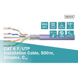 Digitus Professional Cat.6 F/UTP Verlegekabel simplex, Cca violett, 500 Meter Trommel