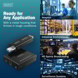 Digitus USB 3.2 Gen1 Fiber Extender, 5Gbps, 4 Ports, 300 Meter, USB-Extender schwarz, 3x USB-A, 1x USB-C