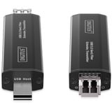 Digitus USB 3.2 Gen1 Fiber Extender, 5Gbps, 4 Ports, 300 Meter, USB-Extender schwarz, 3x USB-A, 1x USB-C