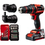 Einhell Akku-Bohrschrauber-Set TE-CD 18/45 3X-Li +22, 18Volt rot/schwarz, Li-Ion-Akku 2,0Ah, 22-teiliges Zubehör