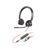 HP Poly Blackwire 3325M USB-C Stereo-Headset + 3,5 mm-Stecker + USB-C/A-Adapter schwarz, für Microsoft Teams zertifiziert