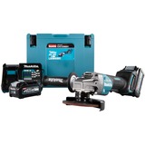 Makita Akku-Winkelschleifer GA013GM201 XGT, 40Volt blau/schwarz, 2x Li-Ion XGT Akku 4,0Ah, MAKPAC Gr.4