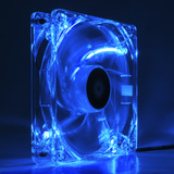 Sharkoon Gehäuselüfter Blaue LED BULK transparent, 3-Pin-/5,25"-Anschluss, 120 mm