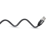 goobay Ethernet-Kabel USB-A 3.2 Gen1 Stecker > RJ-45 Stecker, LAN-Adapter schwarz/silber, 10 Meter