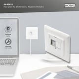 Digitus Frontplatte und Einbaurahmen für Multimedia / Keystone Module weiß