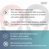 Digitus Solarkabel Verlängerung Ø 6mm² PV 1.500Volt 2x 3 Meter - 1x rot, 1x schwarz, MC4-Stecker / -Buchse