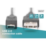 Digitus USB 2.0 Anschlusskabel USB-A (Stecker) > Mini-USB (Stecker) schwarz, 1 Meter