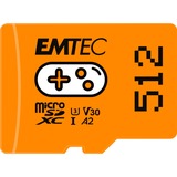 Emtec Gaming 512 GB microSDXC, Speicherkarte orange, UHS-I U3, V30, A2
