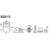 High Peak Familien-Tunnelzelt Meran 4.0 grau/grün