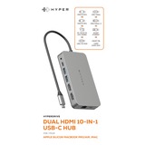 Hyper Dual 4K HDMI 10-in-1 USB-C, Dockingstation silber, USB-C, HDMI, USB-A