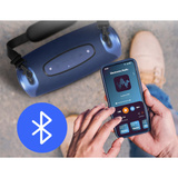 Medion Life P61762 Tragbarer Bluetooth Lautsprecher L blau, Bluetooth, Dual Illuminated, Lightstrip,Integrierte Powerbank