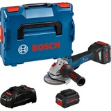 Bosch Akku-Winkelschleifer GWS 18V-10 PSC Professional blau/schwarz, 1x Li-Ionen Akku 6,0Ah, 1x Akku ProCORE18V 8,0Ah, L-BOXX