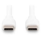 Digitus USB 2.0 Silikon-Anschlusskabel USB-C > USB-C weiß, 1 Meter, PD, Laden mit bis zu 60 Watt