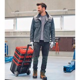 EINHELL Systemkoffer E-Case L, Werkzeugkiste schwarz/dunkelrot, mit Räder