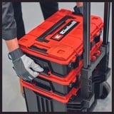 EINHELL Systemkoffer E-Case L, Werkzeugkiste schwarz/dunkelrot, mit Räder