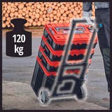 EINHELL Systemkoffer E-Case L, Werkzeugkiste schwarz/dunkelrot, mit Räder