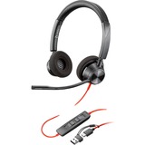 HP Poly Blackwire 3320M USB-C Stereo-Headset +USB-C/A-Adapter schwarz, für Microsoft Teams zertifiziert